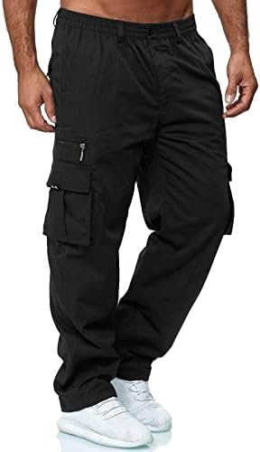 Calça de moletom de carga, calças de carga em forma descontraída de trabalho que trabalham calças de calças de moletom reto e casual