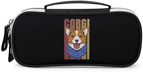 Corgi Dog de alta capacidade caneta portátil portátil transportar bolsa de armazenamento de caneta com zíper fechamento