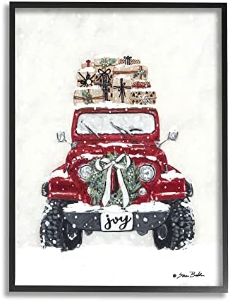 Stuell Industries Red Truck Festive Christmas Presents Snowscape Flurry, Design de Sara Baker