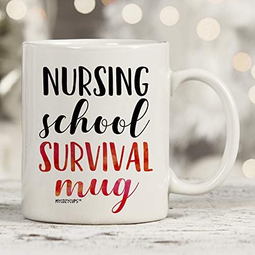 Caneca de sobrevivência da Escola de Enfermagem - Copa de 11 onças para enfermeira RN registrada, graduação, assistente