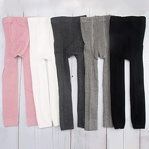 5 pacote de pacote para meninas de algodão malha de algodão Leggings clássicos calças de calças sem pés clássicas do