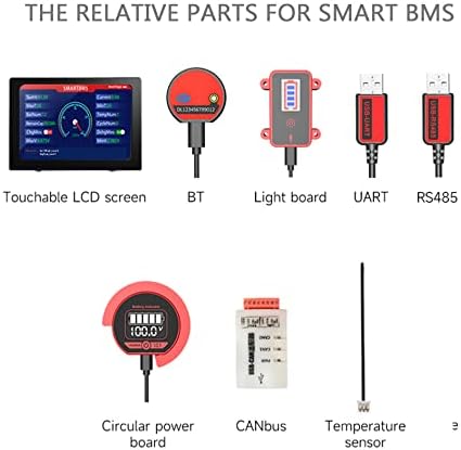 Acessórios Smart BMS Daly UART RS485 Módulo BT BT+Botão de ativação Canbus Touch Tela LCD para Daly Battery Protection