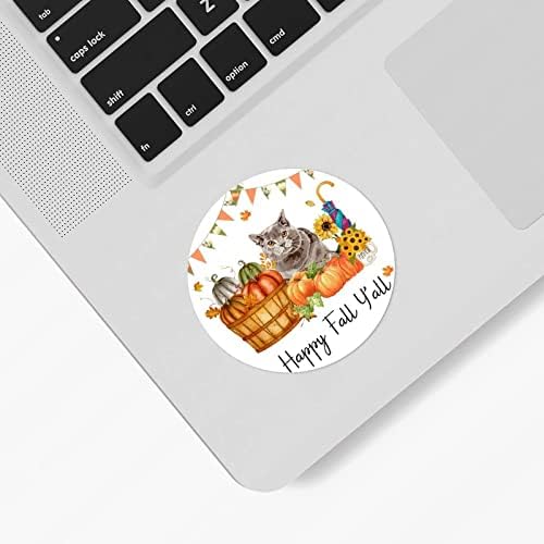 20 PCs Adesivos de outono de outono para crianças decoração de abóbora Girassol Scottish Fold Cat Ação