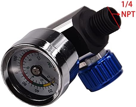 Regulador de pressão do ar de pulverização, kit de regulador de pressão de ar de 1/4 -NPT, regulador de válvula de regulação