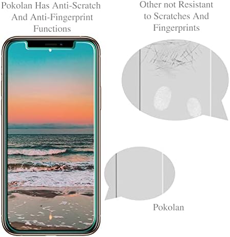 Pokolan [3-Pack] Protetor de tela para iPhone 11 Pro, iPhone XS, iPhone X Vidro temperado, fácil de instalar, bolhas grátis, anti-Scratch