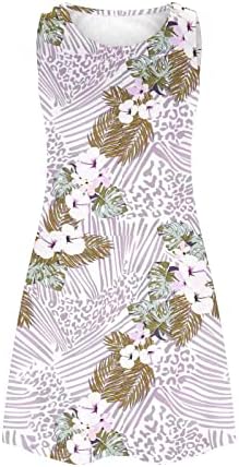 Vestido de verão para mulheres 2023 praia camiseta floral vestido de verão casual sem mangas boêmios vestido de tanque com bolsos de