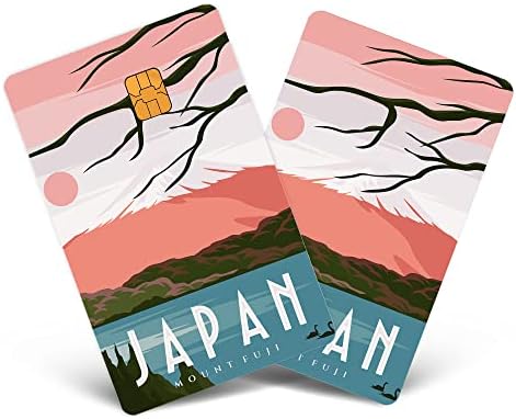 4pcs/adesivo de cartão set com estilo retro Mount Fuji, Japão - adesivo de vinil para transporte, cartão -chave, cartão de débito,