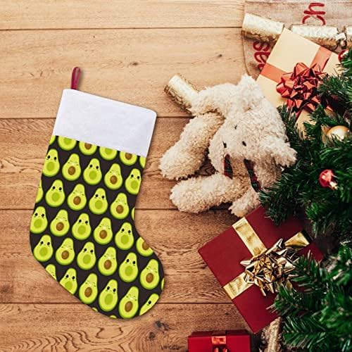 Meias de abacate de abacate fofas meias de Natal Tree Ornamentos de Papai Noel Decorações penduradas para férias de lareira 16.5