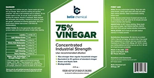 75% de vinagre puro - grau industrial concentrado 32oz