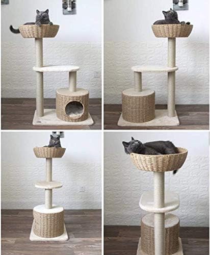 Apartamento de pelúcia de árvore de gatos de vários andares de zhangpp, torre de gatos de gatos para gatos internos, móveis