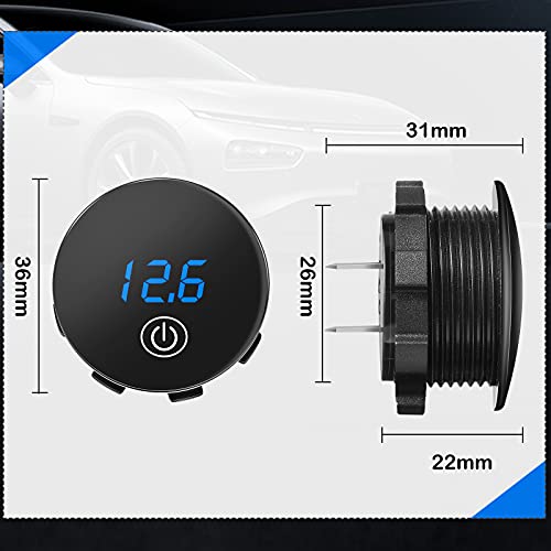 2 peças CC 5-48V Voltímetro LED VOLTMETRO DIGITO DIGITO DIGITAL METER DE MEDIGO DE TOLAGEM COM TICK TOUCH PAR