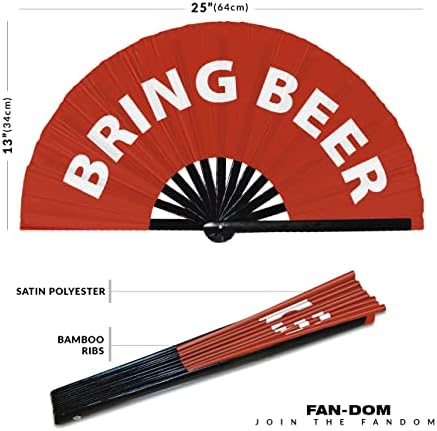 Traga Fã de Fã de Mão da Cerveja Fã de Bambu dobrável Fã de mão Fã de mão engraçada GAG PALAVRAS EXPRESSões Declaração Presentes Acessórios do festival Rave Handheld Circuit Fan Fans Clack Fans