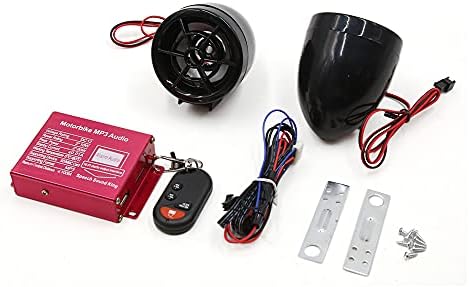 UXCELL 2PCS Black Motorcycle Mp3 SD Usb Amplificador Alarmes de segurança do alto -falante