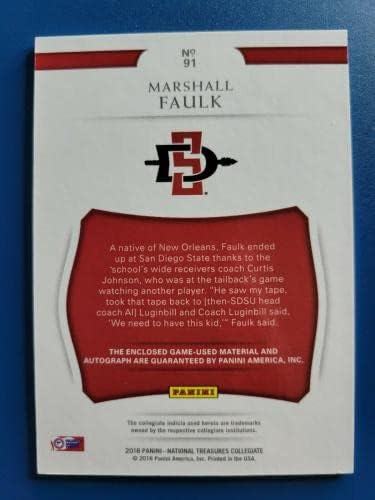 Marshall Faulk 2018 NT Collegiate JSY Autograph D 1/5 San Diego State Astecs! - camisas da faculdade autografadas