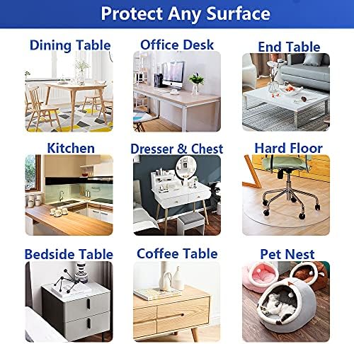 Protetor de mesa de mesa de mesa de plástico transparente de 60x38 polegadas de 60x38