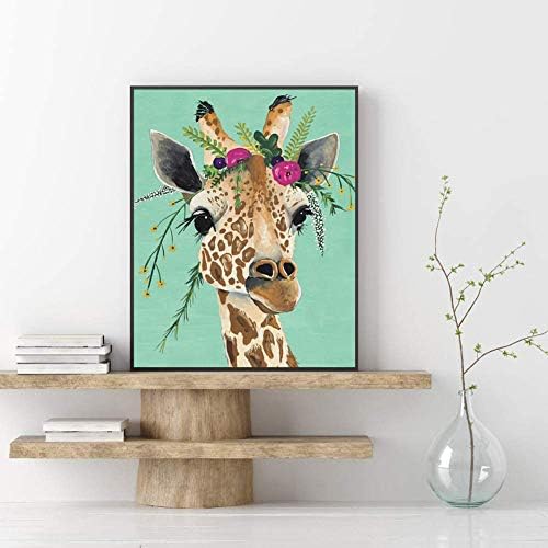 Aimukilado Diam Pintura de diamante girafa Full Drill Giraffe Paint com diamantes Kits de bordado de girafa Artes para decoração de
