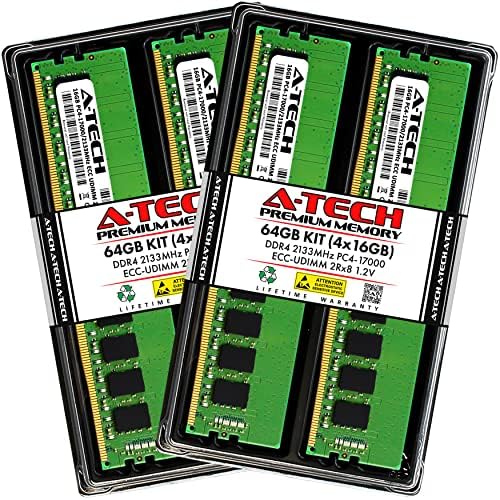 A -Tech 64GB Kit Memory Ram para Dell PowerEdge T140 - DDR4 2133MHz PC4-17000 ECC UDIMM 2RX8 1.2V - servidor