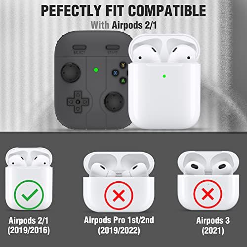 Valkit compatível com airpods capa de capa de capa Design de máquina Airpod 2 case with Keychain for Men Women Soft Silicone