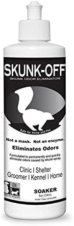 Skunk Off Skunk Odor Eliminador Spray de estimação - Pronto para usar o removedor de odor para gambá para cães, gatos, casa, carpete,