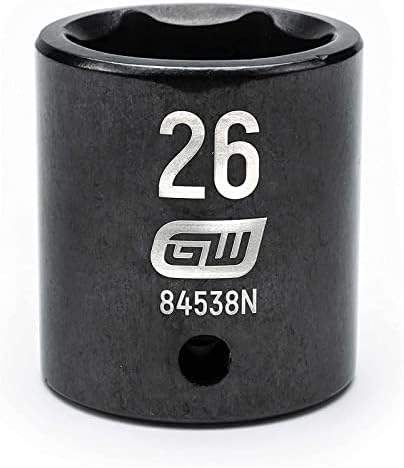 Gearwrench 1/2 Drive Standard Impact Métrico Socket 26mm, 6 pontos - 84538n