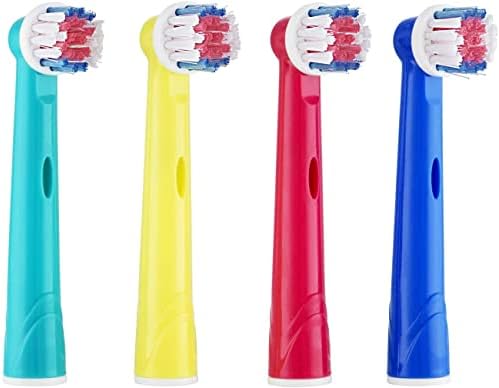 As crianças escovam as cabeças compatíveis com escova de dentes oral -b, cores vermelhas, azuis, amarelas e azul