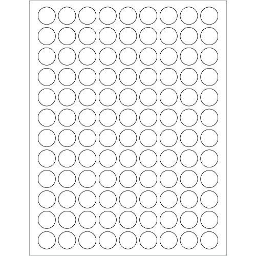 Lógica de fita Aviditi Rótulos de círculo de folhas de ouro 3/4 , para impressoras a laser, adesivo permanente, 8 1/2 x 11 , 108 rótulos