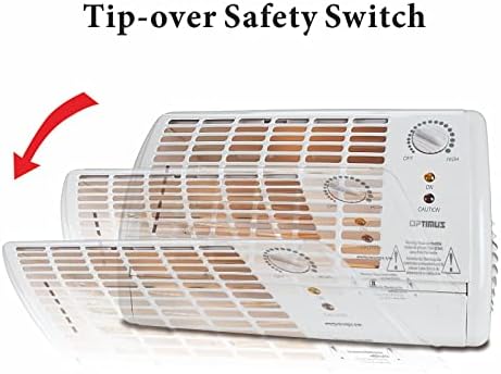 Optimus H-2210 Fan Portable Forçou o aquecedor radiante com termostato