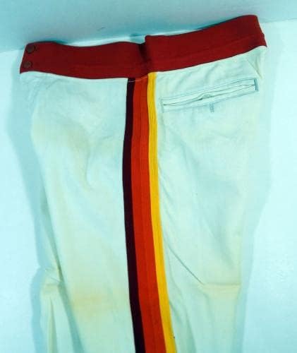 1984 Houston Astros Mark Bailey 6 Jogo usou calças brancas 35-23 DP24444 - Jogo usado calças MLB