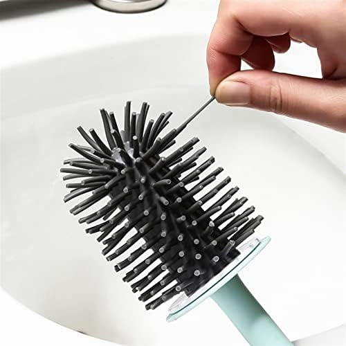 Amabeamts escova de escova de vaso sanitário Prova de vazamento de água com hold silicone wc cabeça plana