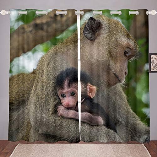 Cortina de ouriço erosebridal 76 x54 cortinas de janela de animal fofas para crianças meninos adolescentes, folhas verdes de tratamento