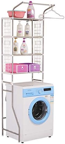 HOKCUS Multifuncional arruela de lavadora de prateleira armações para piso de vaso sanitário em pé de 4 camadas de