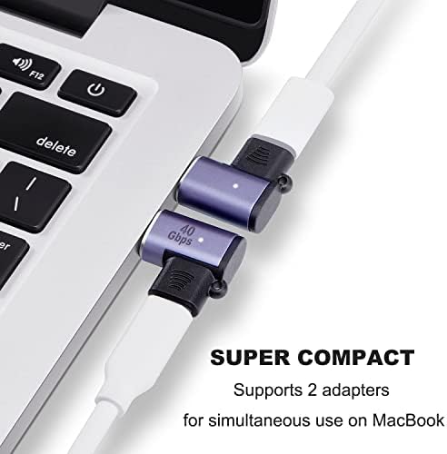 AREME MAGNÉTICO DE 90 ADAPTADOR USB C, ângulo reto USB-C Male para USB-C fêmea PD 100W Charge 40 Gbps Conector para MacBook