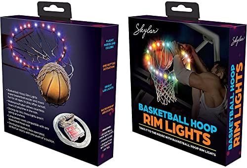 Luzes LED de aro ao ar livre de aro de basquete, ativação de controle remoto, bola de cesto noturna, 9 cores brilhantes e 9 modos, luz de LED à prova d'água, luz de basquete, presentes para crianças, decoração ao ar livre