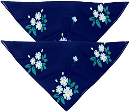 2 pacote de cachorro bandana clara azul floral azul real azul royal menino menino fotão de animais de estimação cachorro lenço de lenço de lenço lavável acessórios de bandanas para cães de cachorro de cachorrinho médios pequenos