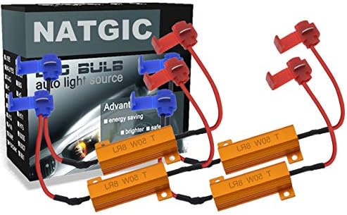 Natgic 4pcs 50w 8 ohm de resistores de carga LED decodificadores para luzes de giro, faróis, lâmpadas de luzes de nevoeiro, DRL com
