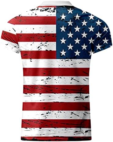 Xxbr 4 de julho Camisas de pólo para homens, Música de manga curta Camista do verão Golf Golf Top American Print Print Casual Casual