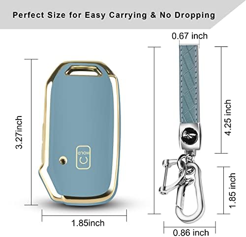 QBUC para Kia Key FOB Case de capa com chaveiro para 2019 2020 2021 2022 Kia K5 Sorento Telluride etc