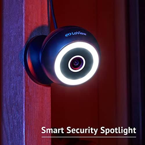Câmeras de segurança LAVIEW Indoor externo com cartão Micro SD 64G, câmeras 2K para segurança doméstica com visão noturna em cores,