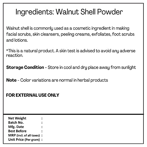 H&C Natural Walnut Powder para formulação de esfoliação 227gms