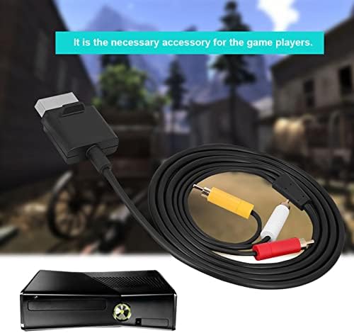 Fio de cabo Tyenaza Xbox 360, 1,8m Av Audio Video Cable cabo óptico AV RCA Video Composite Cabo para Xbox 360 Slim Substituição