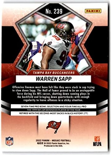 2022 Panini Mosaic 239 Warren Sapp Tampa Bay Buccaneers NFL Football Trading Card