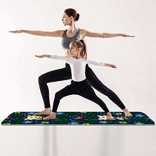Boneco de neve de Natal com folhas de espessura Exercício e fitness 1/4 de tapete de ioga para ioga pilates e exercício de fitness