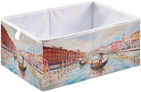 Alaza Organizador de cubos de armazenamento dobrável, Canal de Venice com turista em gôndola Organizador da prateleira