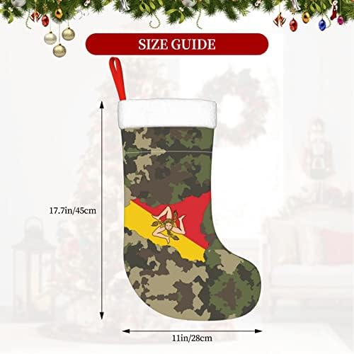 QG ZZX Sicilian Bandle Christmas Meking Xmas meias lareira Solping Meia de 18 polegadas Decoração de férias