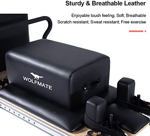 Wolfmate Pilates Reformer All-in-One Pilates Home Workout System, Black