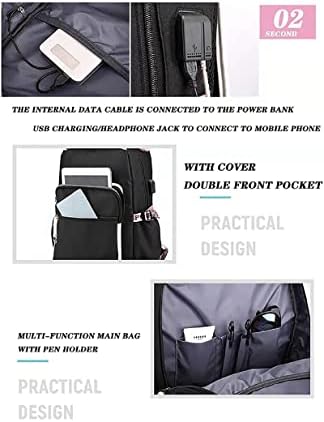 MQUN Backpack Laptop Bag Bag Men Mulheres com carregamento USB e fone de fone de ouvido Backpack Casual Mackpack Outdoor