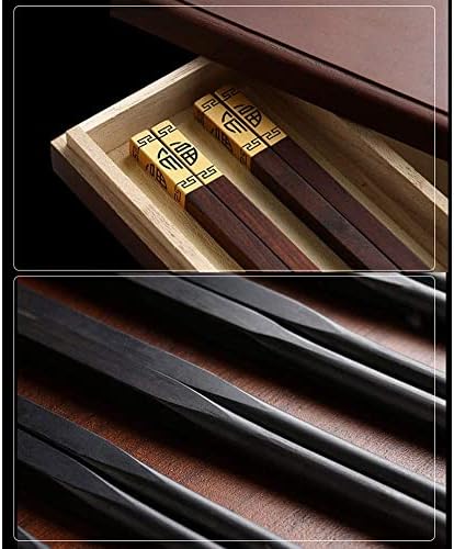 Pauzinhos premium de madeira premium 10 pares de pauzinhos de bambu japoneses reutilizáveis ​​para sushi, macarrão como ramen, udon,