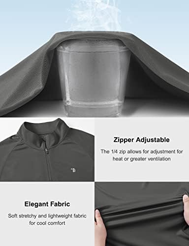 TBMPOY MEN 1/4 PULLOVER DE ZIP UPF 50+ Proteção solar Camisas de manga longa Largue