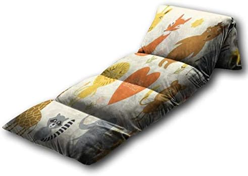 Ilustração do vetor de travesseiro de piso infantil da cama de piso de animais ， tapete portátil para jogos de viagem de viagem, games de leitura, macio e confortável 26x88 polegadas