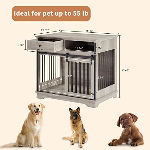 TCENLON DOG CRATE FORNITTION - Tabela de caixas de cães de 35 com gavetas, mesa final para cães para cachorro grande,